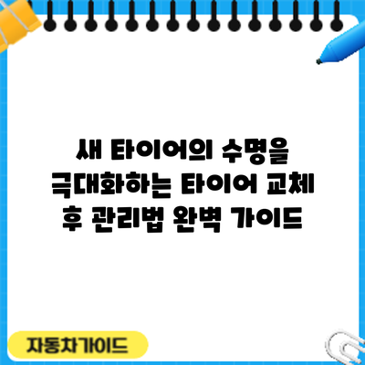 새 타이어의 수명을 극대화하는 타이어 교체 후 관리법: 완벽 가이드