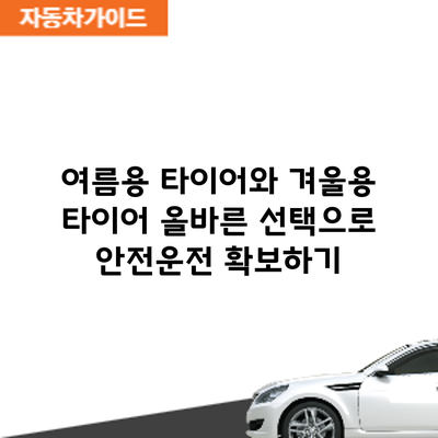 여름용 타이어와 겨울용 타이어: 올바른 선택으로 안전운전 확보하기