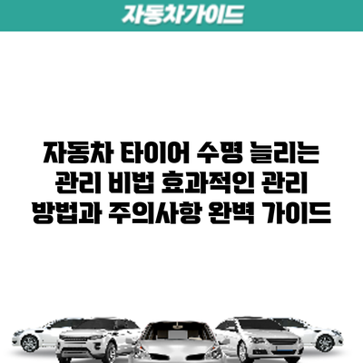 자동차 타이어 수명 늘리는 관리 비법: 효과적인 관리 방법과 주의사항 완벽 가이드