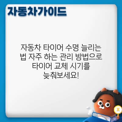 자동차 타이어 수명 늘리는 법: 자주 하는 관리 방법으로 타이어 교체 시기를 늦춰보세요!