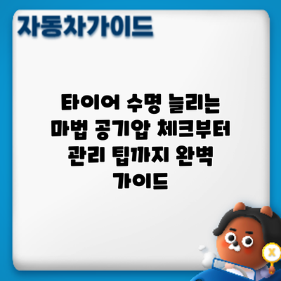 타이어 수명 늘리는 마법: 공기압 체크부터 관리 팁까지 완벽 가이드