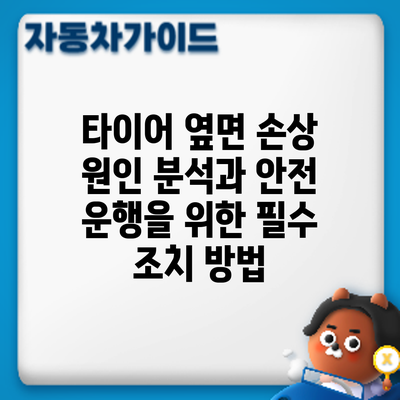 타이어 옆면 손상: 원인 분석과 안전 운행을 위한 필수 조치 방법