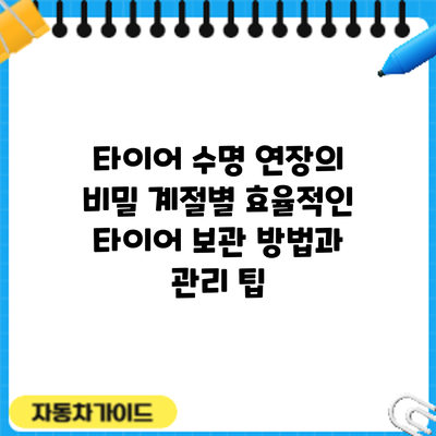 타이어 수명 연장의 비밀: 계절별 효율적인 타이어 보관 방법과 관리 팁