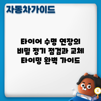 타이어 수명 연장의 비밀: 정기 점검과 교체 타이밍 완벽 가이드