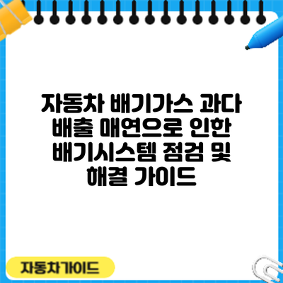자동차 배기가스 과다 배출? 매연으로 인한 배기시스템 점검 및 해결 가이드