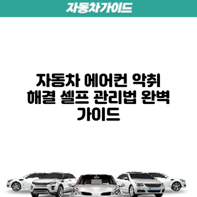 자동차 에어컨 악취 해결: 셀프 관리법 완벽 가이드