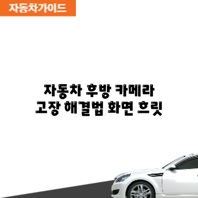 자동차 후방 카메라 고장 해결법: 화면 흐릿