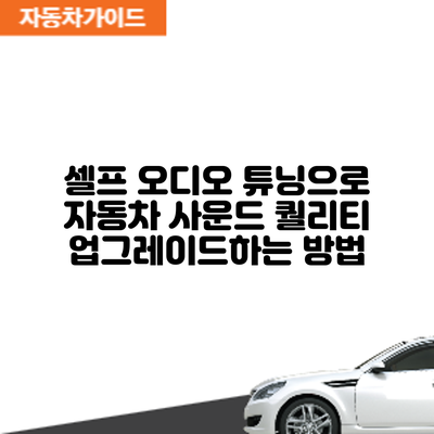 셀프 오디오 튜닝으로 자동차 사운드 퀄리티 업그레이드하는 방법