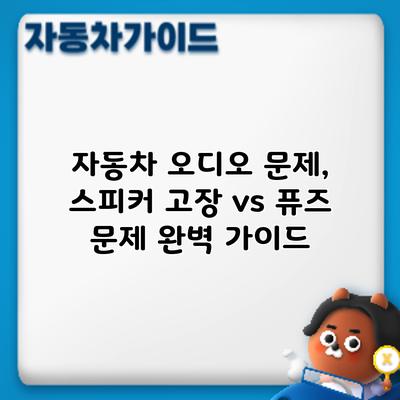 자동차 오디오 문제, 스피커 고장 vs 퓨즈 문제 완벽 가이드