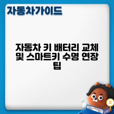 자동차 키 배터리 교체 및 스마트키 수명 연장 팁