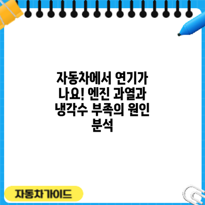 자동차에서 연기가 나요! 엔진 과열과 냉각수 부족의 원인 분석