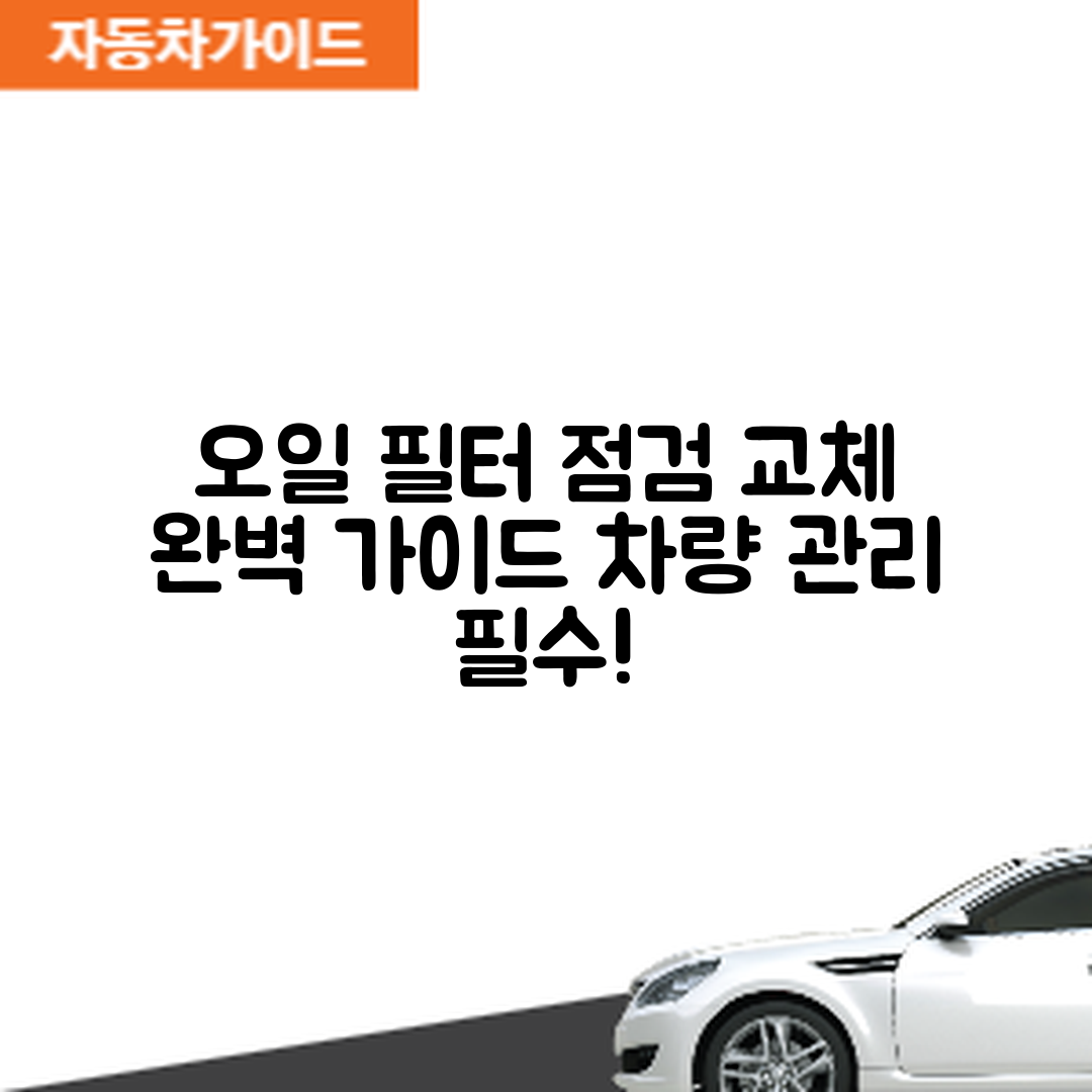 자동차 오일 필터 점검과 교체 완벽 가이드