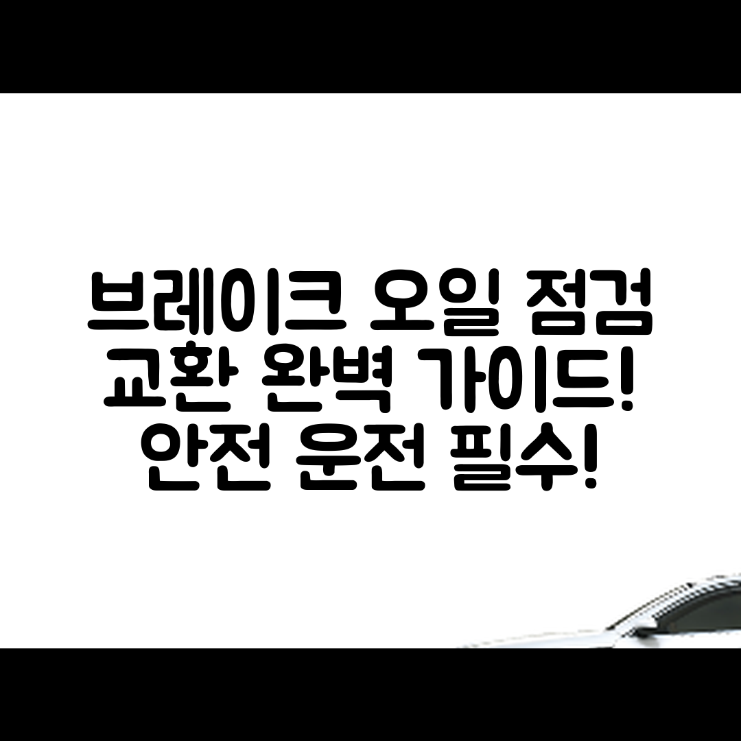 자동차 브레이크 오일, 점검과 교환 방법은?
