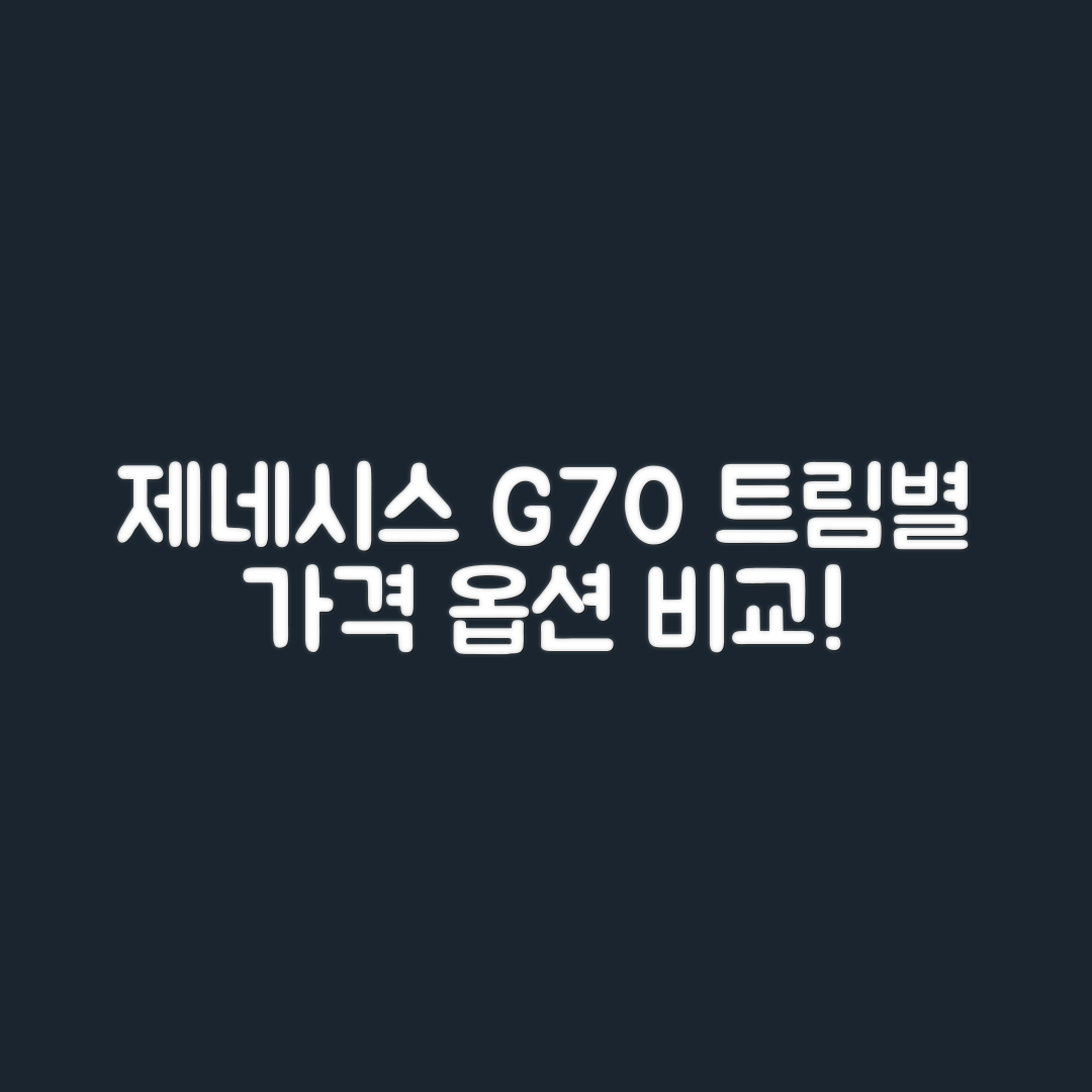 누구나 쉽게 이해하는 제네시스 G70 트림별 가격과 옵션 비교