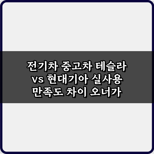 오너가 말하는 전기차 중고차 테슬라 vs 현대기아 실사용 만족도 차이 7가지