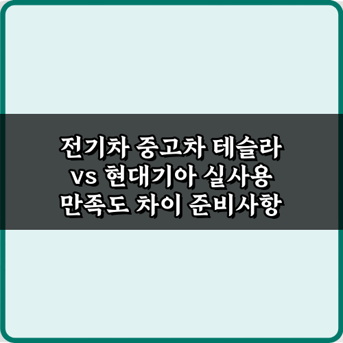 오너가 말하는 전기차 중고차 테슬라 vs 현대기아 실사용 만족도 차이 7가지