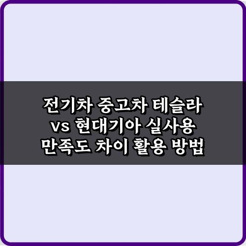 오너가 말하는 전기차 중고차 테슬라 vs 현대기아 실사용 만족도 차이 7가지
