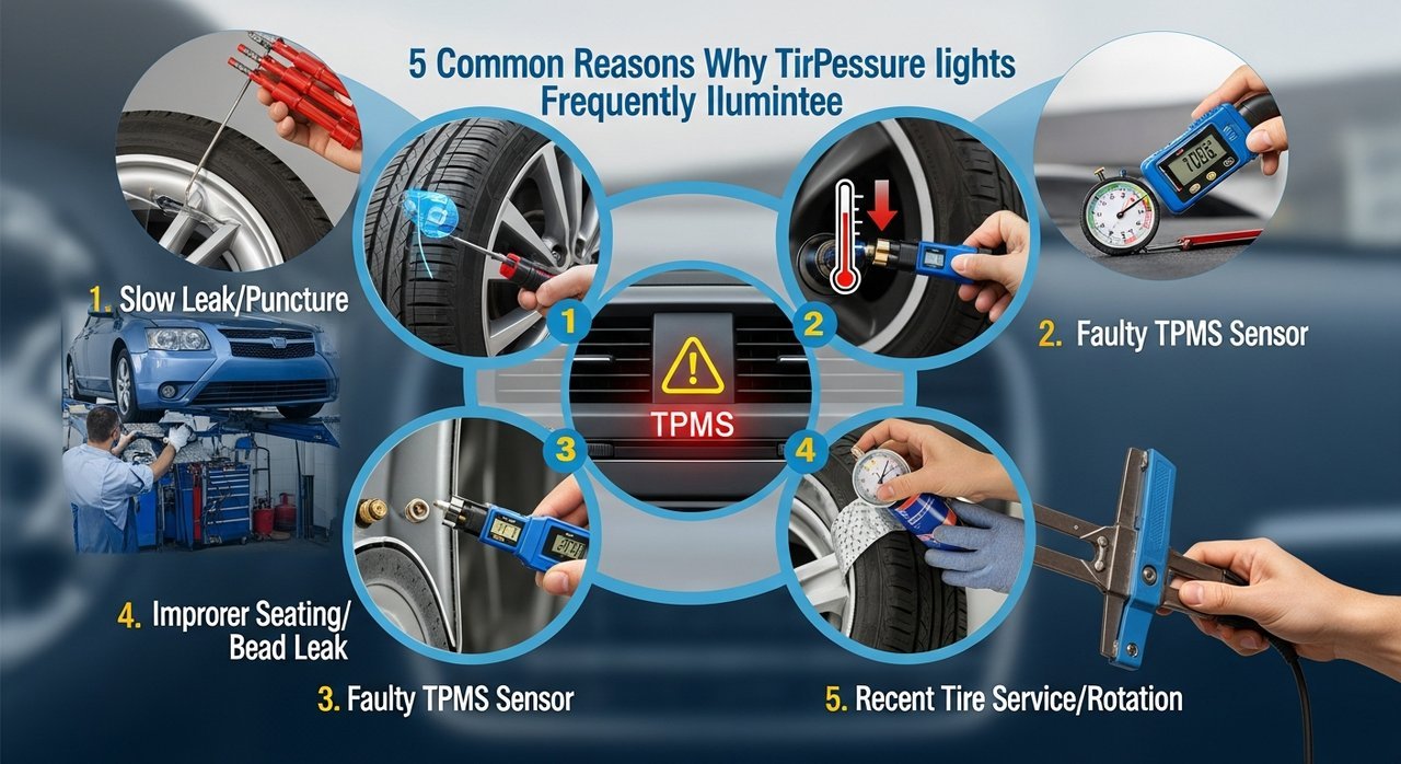 타이어 공기압 경고등이 자주 뜨는 이유 5가지와 해결법