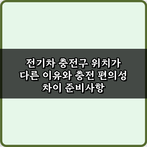 전기차 충전구 위치가 다른 이유와 충전 편의성 차이, 3가지 핵심 비법