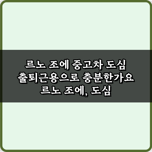 르노 조에 중고차 도심 출퇴근용으로 충분한가요? 3가지 핵심 비법
