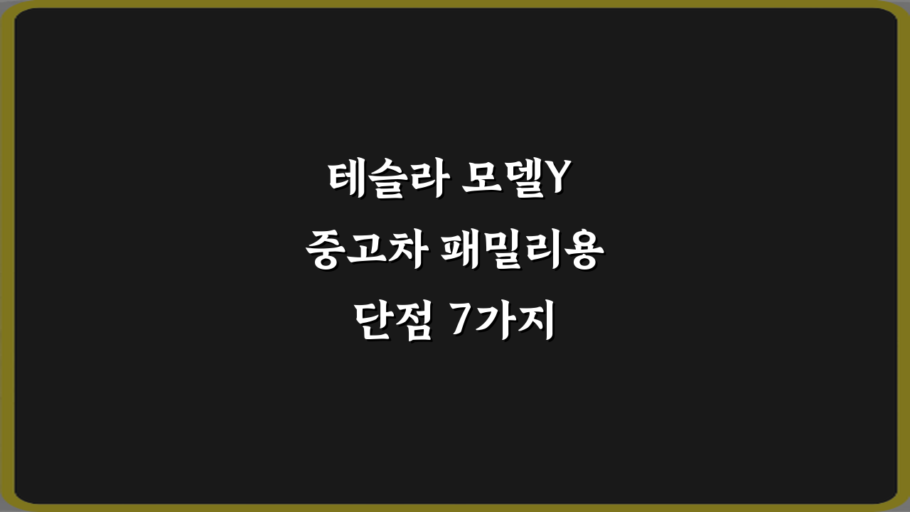 테슬라 모델Y 중고차 패밀리용 단점 7가지 총정리