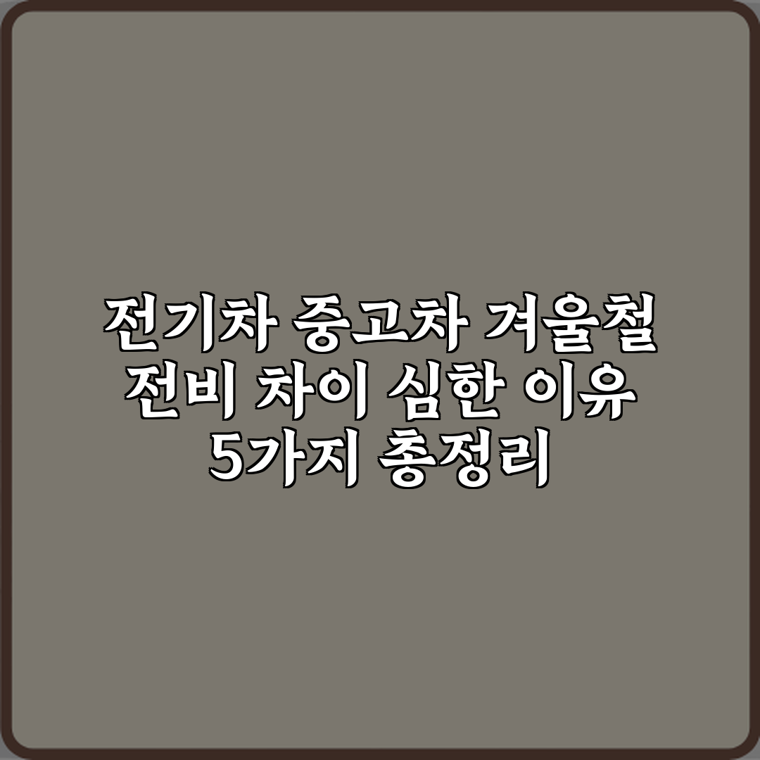 전기차 중고차 겨울철 전비 차이 심한 이유 5가지 총정리