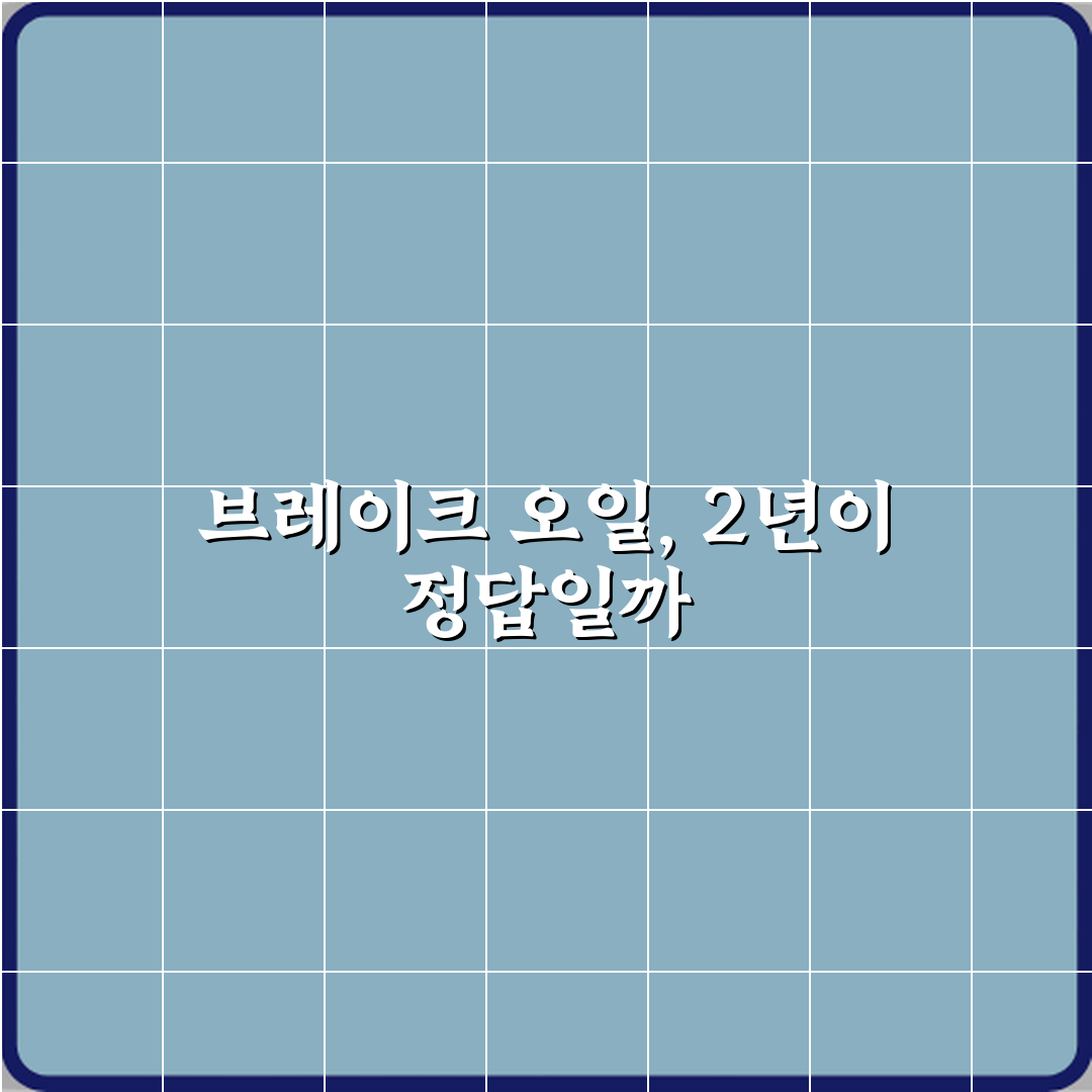 브레이크 오일 교체 주기 2년이 진짜 맞나요 꿀팁 알려드려요