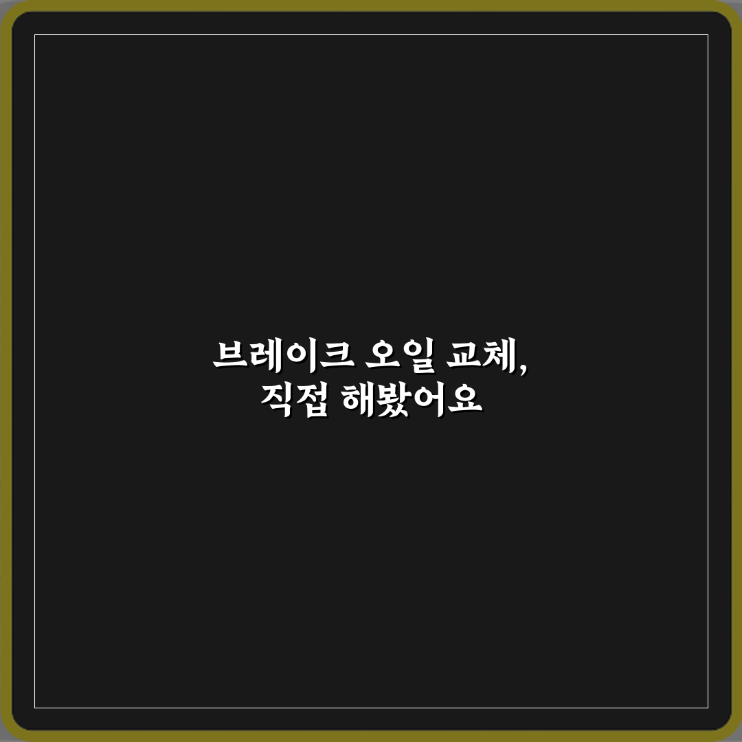 브레이크 오일 교체 주기 2년이 진짜 맞나요 꿀팁 알려드려요